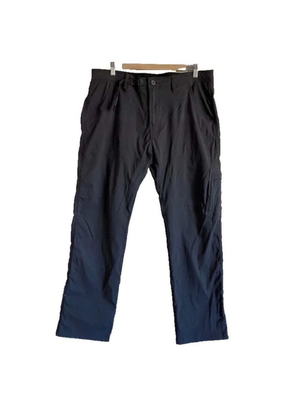 PRANA Zion Stretch Pants Nylon Outdoor Roll up Belted Dark Grey Size 38X32